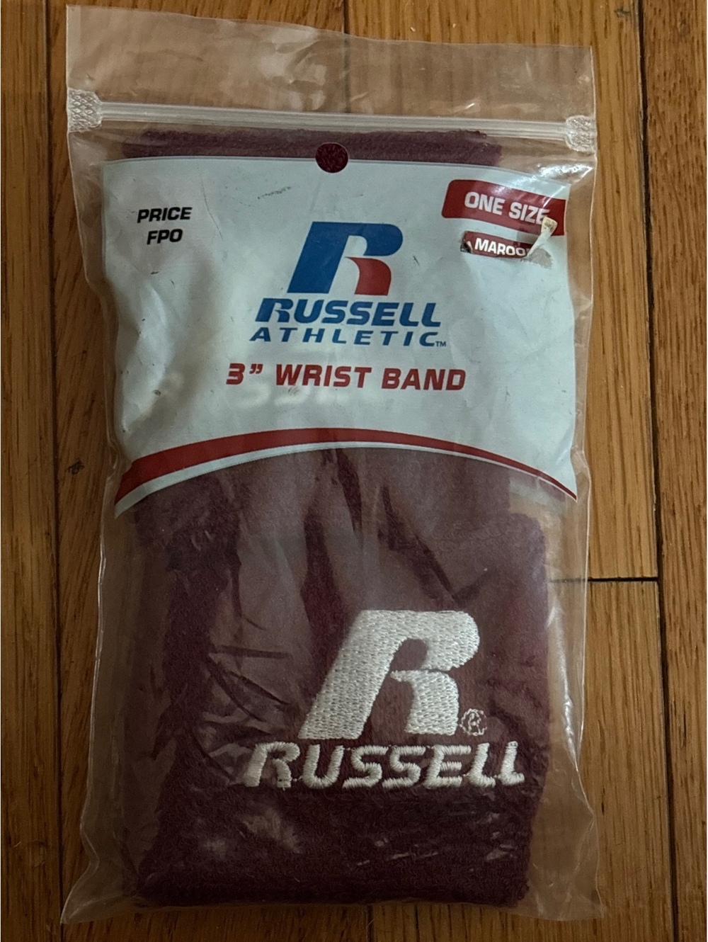 Vintage Russell Athletic 3" Maroon Wrist Band - One Size